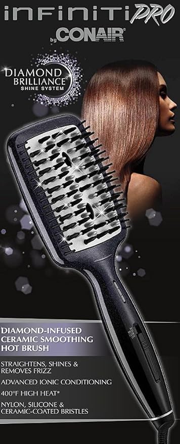 INFINITIPRO BY CONAIR Diamond-Infused Ceramic Hot Brush, Smoothing Hot Brush
