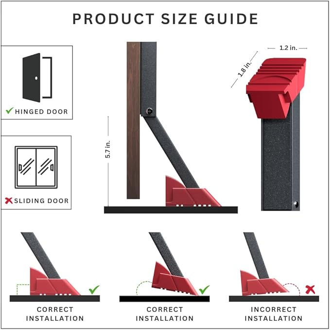 2 Pack Door Stop, No Drill Door Stoppers - Image 8