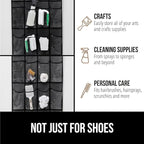 GORILLA GRIP Over the Door Shoe Organizer, 24 Large Breathable PVC Pockets - Image 7