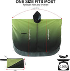 Rain Poncho Jacket Coat Hooded Zipper Style - Image 2