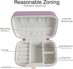 Small Jewelry Travel Case for Women Zippered Leather Small Jewelry Organizer - Image 8