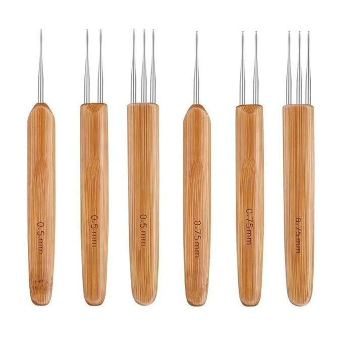 Knitting Tools Wig Dreadlocks Styling Tools & Appliances (Brown) (0.5mm,Brown Two Heads)