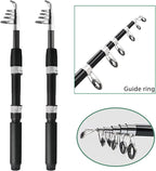 Fishing Pole Combo, 6.9ft 2Pcs Telescopic Rods Set, Collapsible Carbon Fiber - Image 2