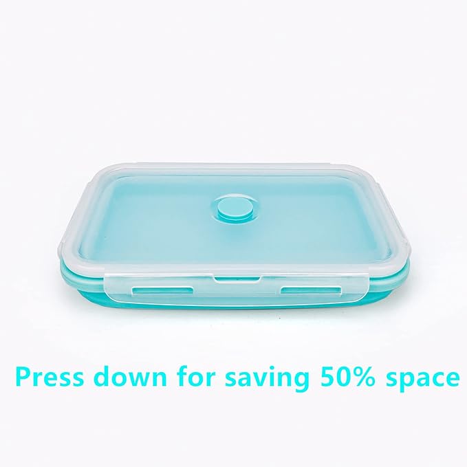 CARTINTS Large Collapsible Camping Food Containers, 1200ml Silicone Lunch - Image 6