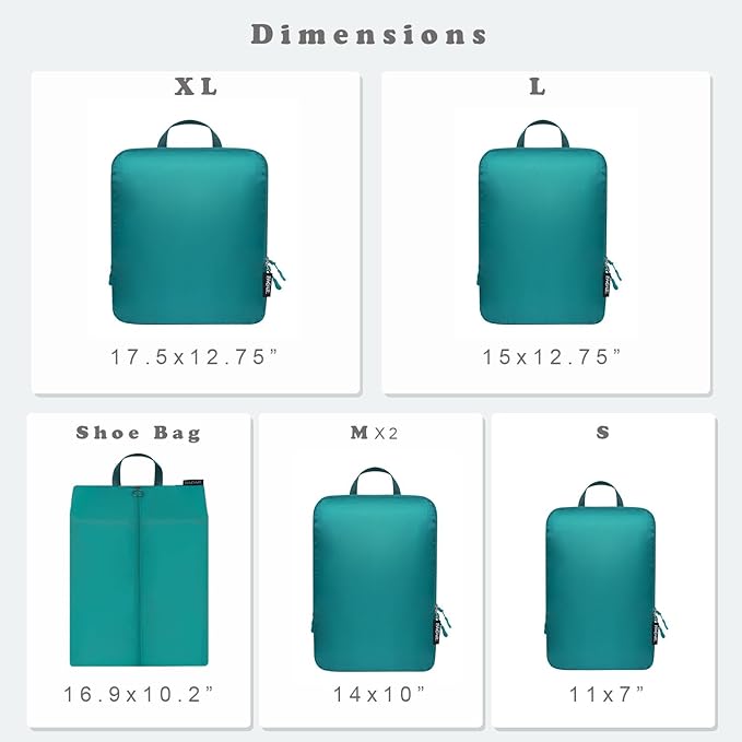 BAGAIL 6 Set Ultralight Compression Packing Cubes Packing Organizer - Image 2
