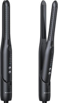 Wavytalk 0.65" Pencil Flat Iron, Cool Curl Pencil, Small Airflow Styler and Straightener for Short Hair, Pixie Cut and Edges, Curling Iron for Short Hair with 360º Cool Airflow, Black