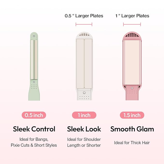 VODANA Professional Softbar Flat Iron - Ceramic Straightener with Patented Silicone Bar, Smooth & Quick Styling, Healthy Hair Solution, Dual Voltage for Worldwide Use (1 inch, Ivory)