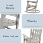 Psilvam Oversized Outdoor Rocking Chair Set of 2, Porch Rocker - Image 4