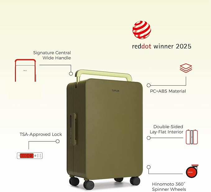 TUPLUS 20” Carry-On Hardside Luggage Lightweight ABS Travel Suitcase - Image 2