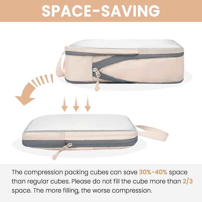 BAGAIL 6 Set Ultralight Compression Packing Cubes Packing Organizer - Image 5