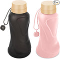 Collapsible Water Bottles 2 Pack, Leak Proof, Reuseable BPA Free Silicone by HighQualityBetterLife