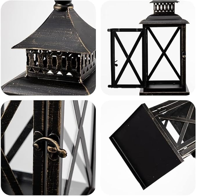 DECORKEY Lantern Decorative Indoor & Outdoor, 2 Pack Large Hanging Candle - Image 5