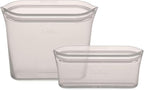 Zip Top Reusable Food Storage Bags | 2 Bag Set | Silicone Meal Prep Container | - Image 2