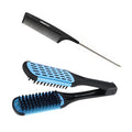 Clamp Hair Brush Double Sided Straightening Detangler Comb Smoothing Nylon Bristle Straightener Air Vented Flat for Wet,Dry,Fine,Thick Natural Long Hair