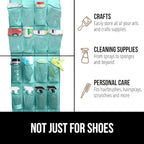 GORILLA GRIP Over the Door Shoe Organizer, 24 Large Breathable Mesh Pockets - Image 7