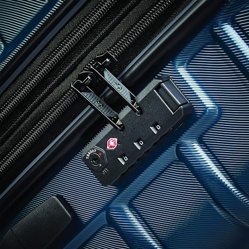 Omni 2 28 Inch Large Checked Hardside Luggage with 360° Spinner Wheels (Checked-Large Spinner / Nova Teal)