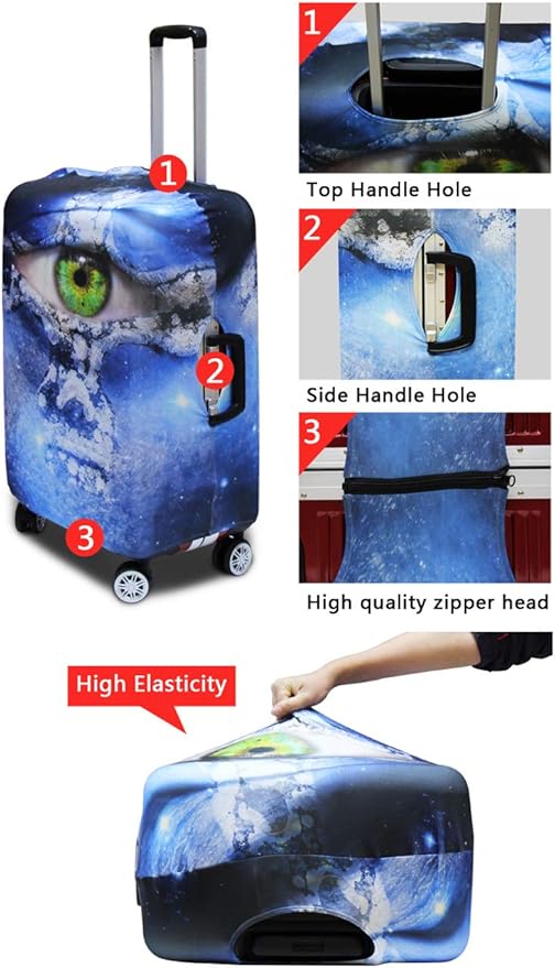Colorful Sunflower Travel Luggage Cover Spandex Elastic Suitcase Protector - Image 3