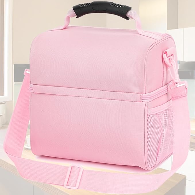 FlowFly Double Layer Cooler Insulated Lunch Bag Adult Lunch Box Large Tote Bag - Image 7