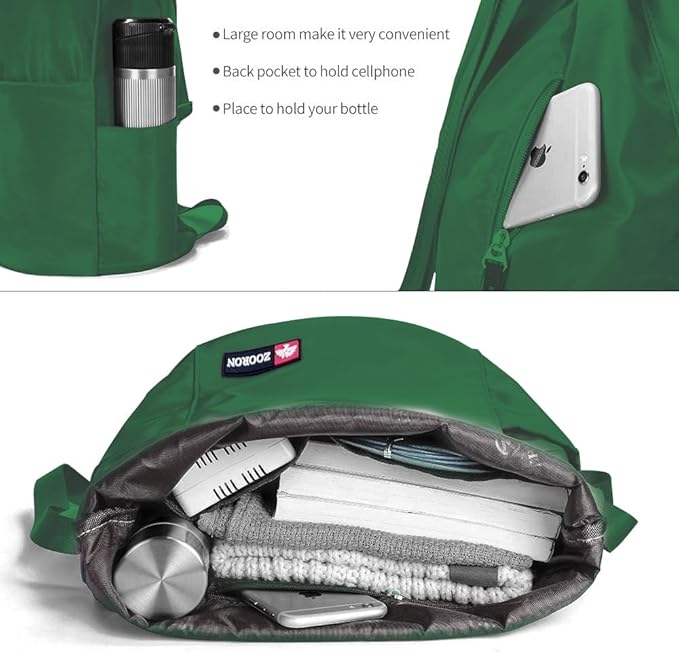 ZOORON Waterproof Drawstring Gym Backpack Bag - Image 4