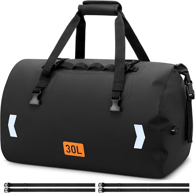 Waterproof Duffel Bag, 30L Roll-top Motorcycle Dry Bag by OCKLILY