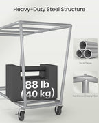 SONGMICS Laundry Basket with Wheels, 3-Section Laundry Sorter, 76.6 Gallons - Image 4