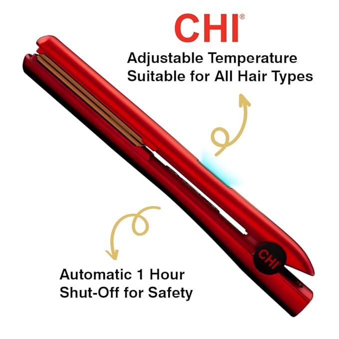 CHI Original Digital Ceramic Hair Straightener 1", Hairstyling Iron, Delivers Shiny Smooth Results, Even Heat for Less Damage, Midnight Matte Black
