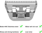 Size 10W/7FW/5FW/4FW Detachable Dog,Cat,Sheep & Horse Grooming Wide Blades Set,Compatible with Andis,Oster A5,Wahl KM10 Series Clippers,Cut Length 1/16"(1.5mm) to 3/8”(9.5mm),4 Pack