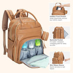 BabbleRoo Leather Diaper Bag Backpack - Image 6
