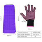 IKOCO Heat Gloves for Hair Styling, 2Pcs Heat Resistant Gloves with Silicone Mat Pouch for Curling Iron, Flat Iron, Straightener, Hot Hair Tools