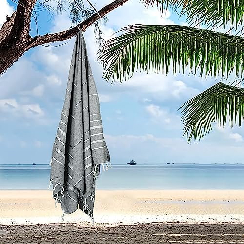 Cotton Turkish Beach Towels (39 x 72 inch ( Beach towel - 4 PACK ) / Grey)