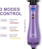 Hot Air Brush, Aima Beauty Salon One-Step Hair Dryer and Volumizer, 4-in-1 Hair Dryer Brush, Hair Styling Tools, Purple-Round