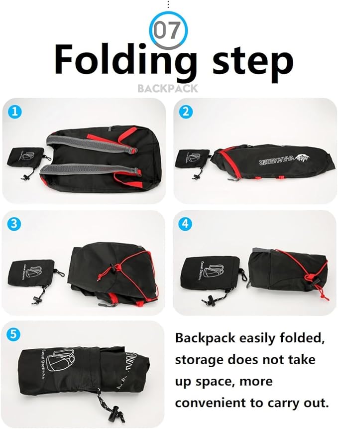 16L Hiking Daypack Lightweight Foldable Travel Backpack Water Repellent Camping - Image 7