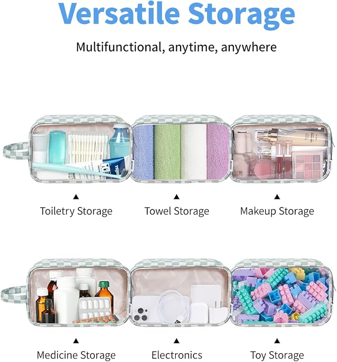 Narwey Clear Toiletry Bags for Traveling Women Men, Make Up Organizer, Skincare - Image 6