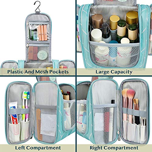 Toiletry Bag Travel Bag for Women Men (Standard (9x4x9) / Teal Chevron)