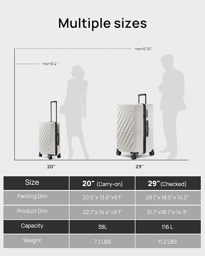 Luggage Sets 2 Piece, Carry On Luggage Airline Approved, Large Checked Trunk - Image 9