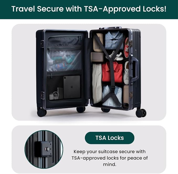 Nobl Travel Carry On Luggage, Noble Zipperless Aluminum Frame PC Hard Shell - Image 6