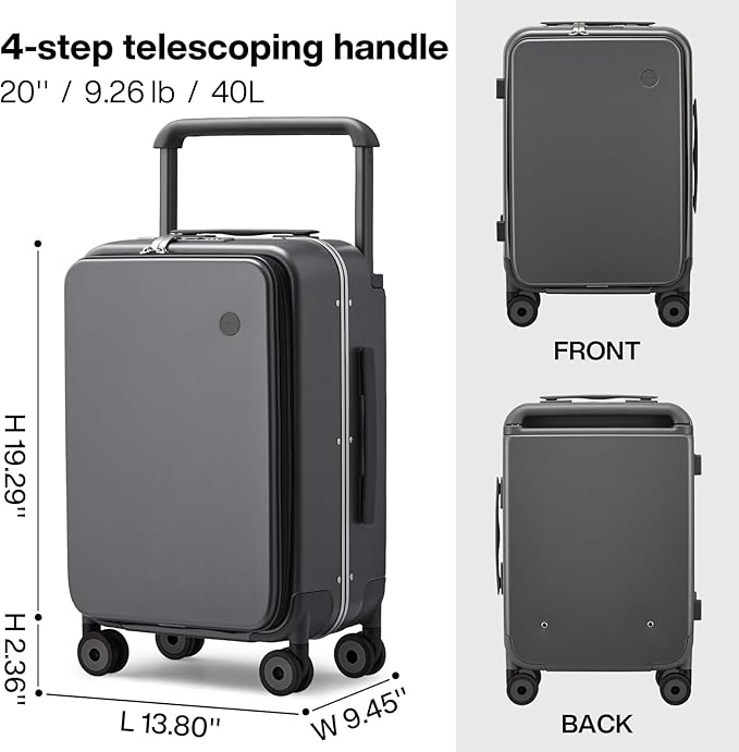 mixi Carry On Luggage Wide Handle Luxury Design Rolling Travel Suitcase PC - Image 6