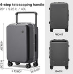 mixi Carry On Luggage Wide Handle Luxury Design Rolling Travel Suitcase PC - Image 6