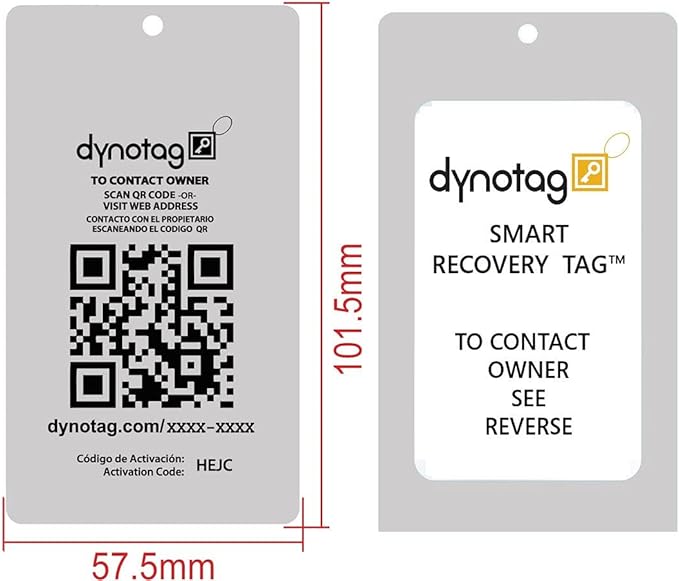 Dynotag® Web Enabled Smart Aluminum Convertible Luggage ID Tag + Braided Steel - Image 4