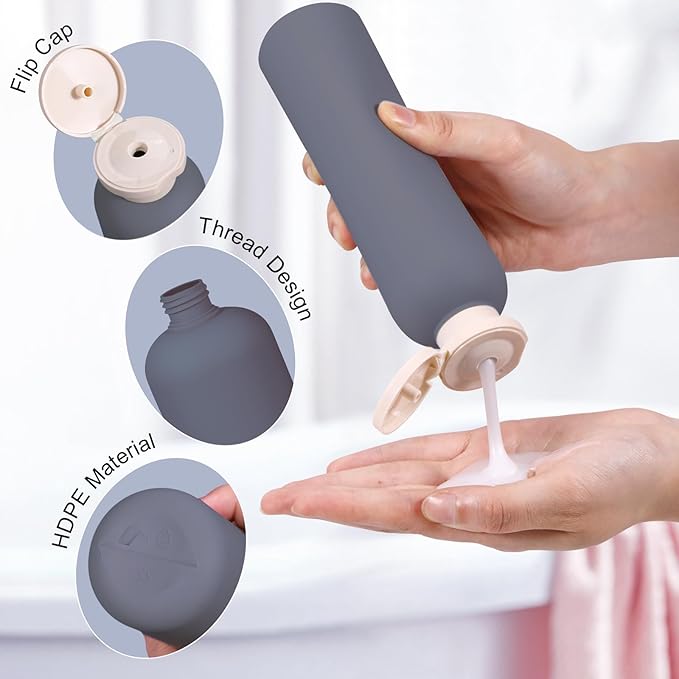 Travel Shampoo Bottle, Empty Plastic Squeeze Bottles 8.8oz - Image 3