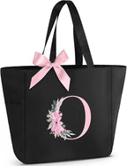 Vavabox Tote Bag, A-Z Initial Monogrammed Waterproof Tote Bag, Bridesmaid Gifts by Vavabox