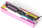 VAV 3 in 1 Styling Tool Curling Iron & Hair Straightener Brush 2 Heat Settings Anti-Scald Ceramic Heated Hair Styling Brush for Natural Straight