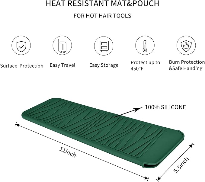 Heat Resistant Travel Mat Pouch for Hair Straighteners,Crimping Irons,Curling Wands,Flat Irons and Styling Tools