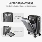 LEVEL8 Grace Carry on Luggage 22x14x9 Airline Approved, 20 Inch Hard Shell - Image 3