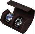 Genuine Leather Watch Roll Travel Case, Vintage Full Grain Leather Hexagon by UPRESYE
