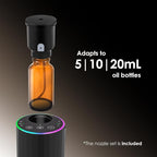 Waterless Essential Oil Diffuser, 7 Colors LED Light, Battery Powered Mini Scent Air Machine, Aromatherapy Mist Diffuser for Home Room Car Office，Black Aluminum Alloy