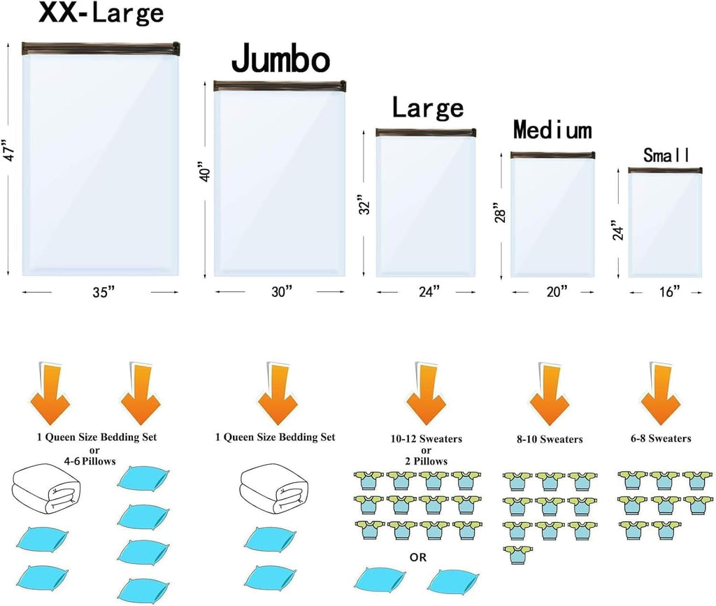 Vacuum Storage Bags with Electric Pump