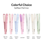 VODANA Professional Softbar Flat Iron - Ceramic Straightener with Patented Silicone Bar, Smooth & Quick Styling, Healthy Hair Solution, Dual Voltage for Worldwide Use(1 inch, Lavender)