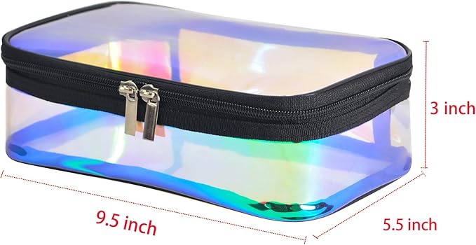 Iridescent TPU Travel Cosmetic Makeup Bag Holographic Clear Makeup Kit - Image 7