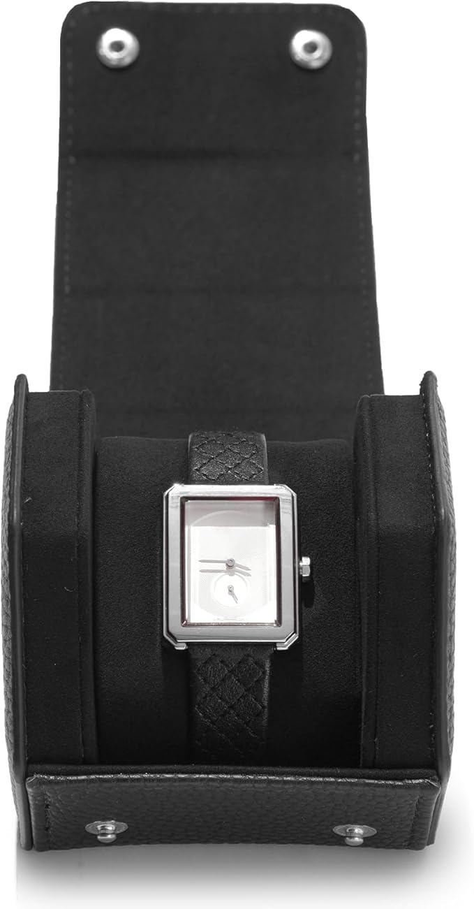 Oirlv Luxury Hexagonal Leather Watch Travel Case Single Watch Box - Image 2